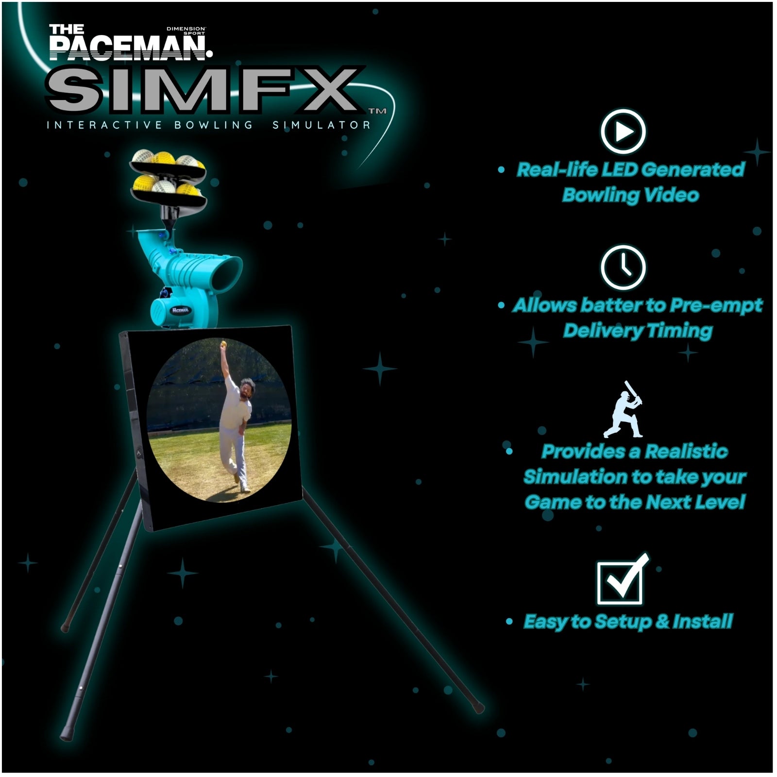 Paceman SIMFX Simulation Screen & Ball Feed System