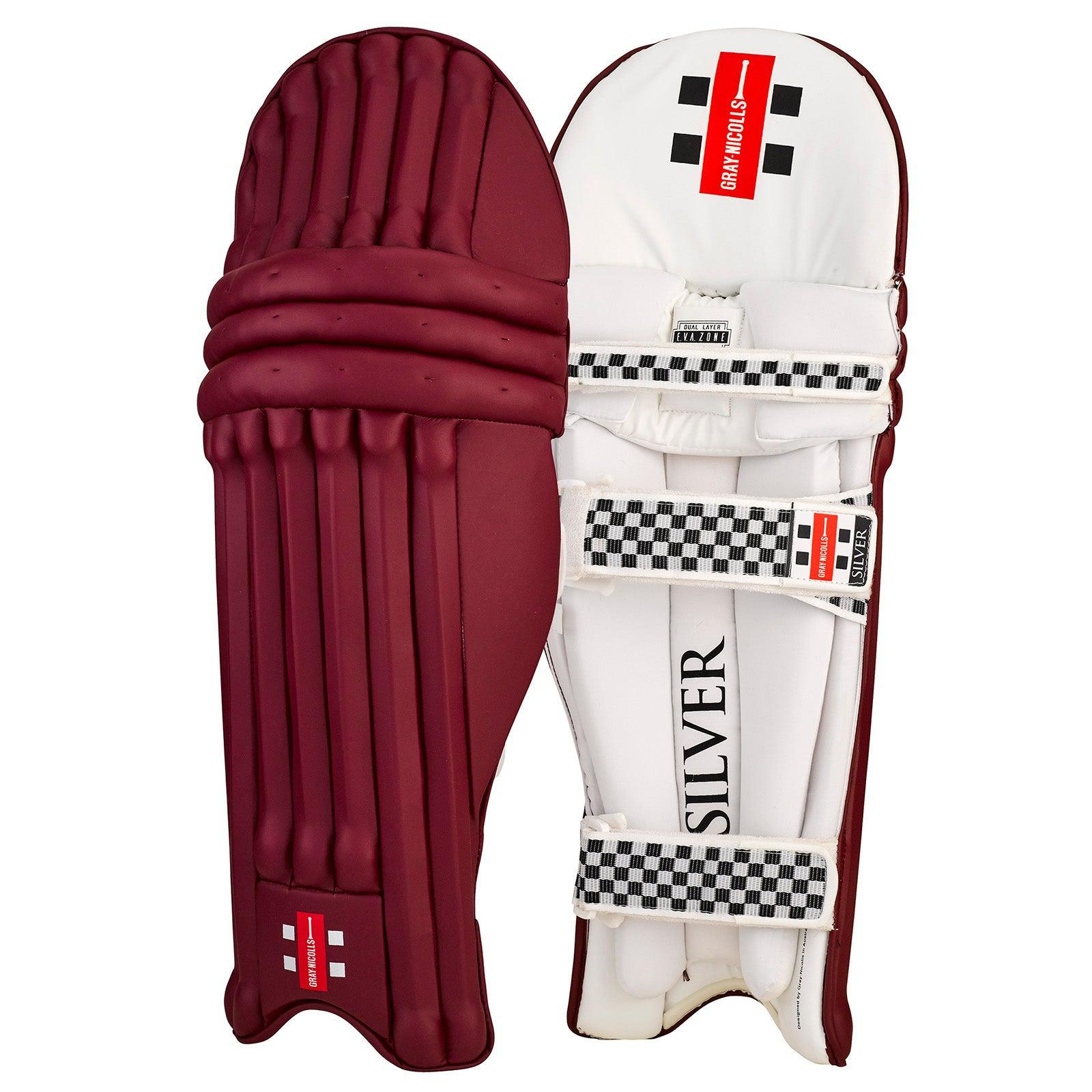 Gray Nicolls Silver Batting Pads Maroon - Senior