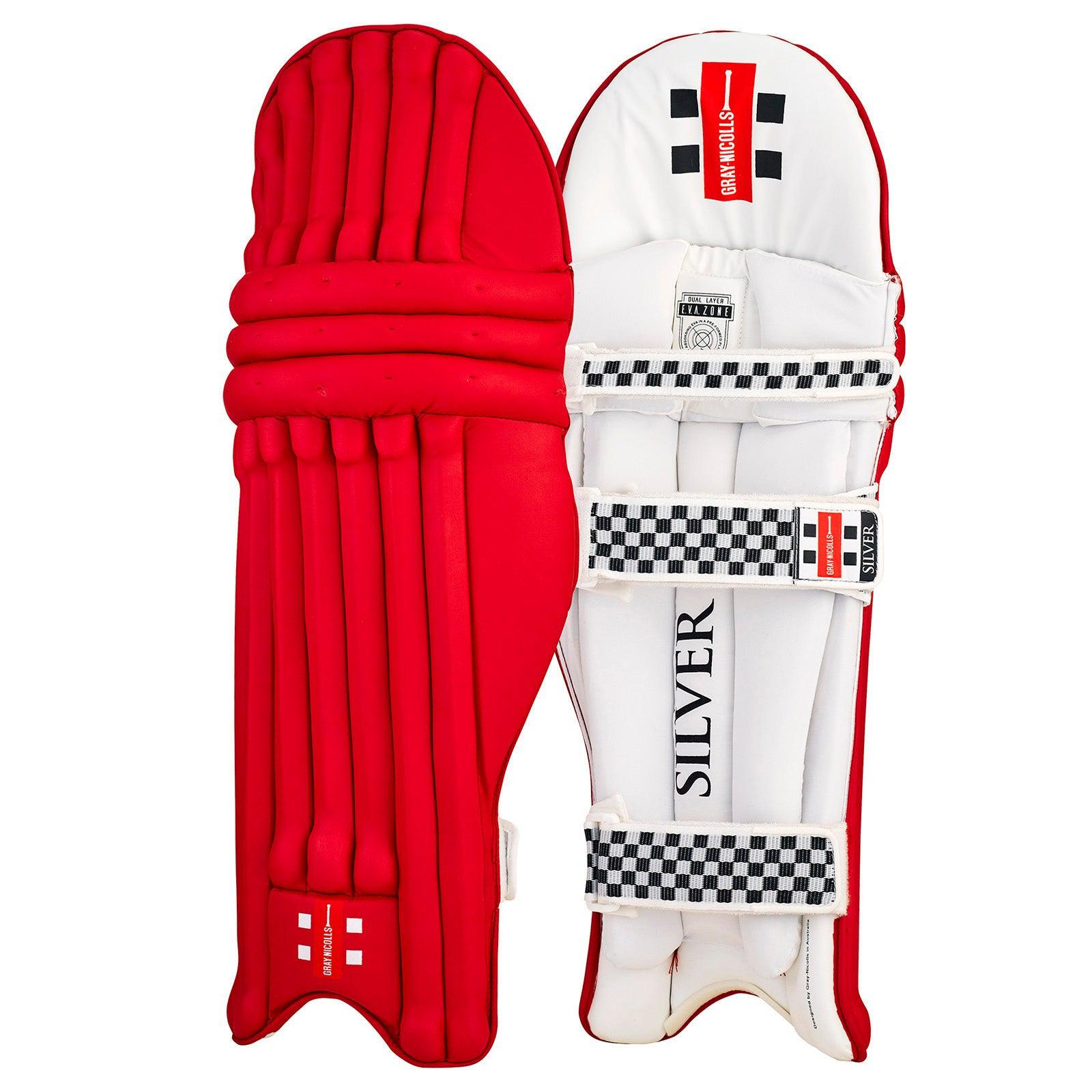 Gray Nicolls Silver Batting Pads Red - Senior