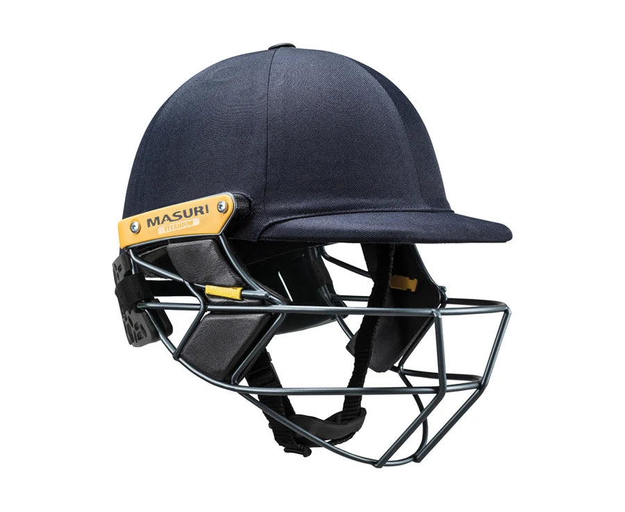 Masuri T Line Titanium Grille Cricket Helmet (With Neck Guard) - Junior Navy