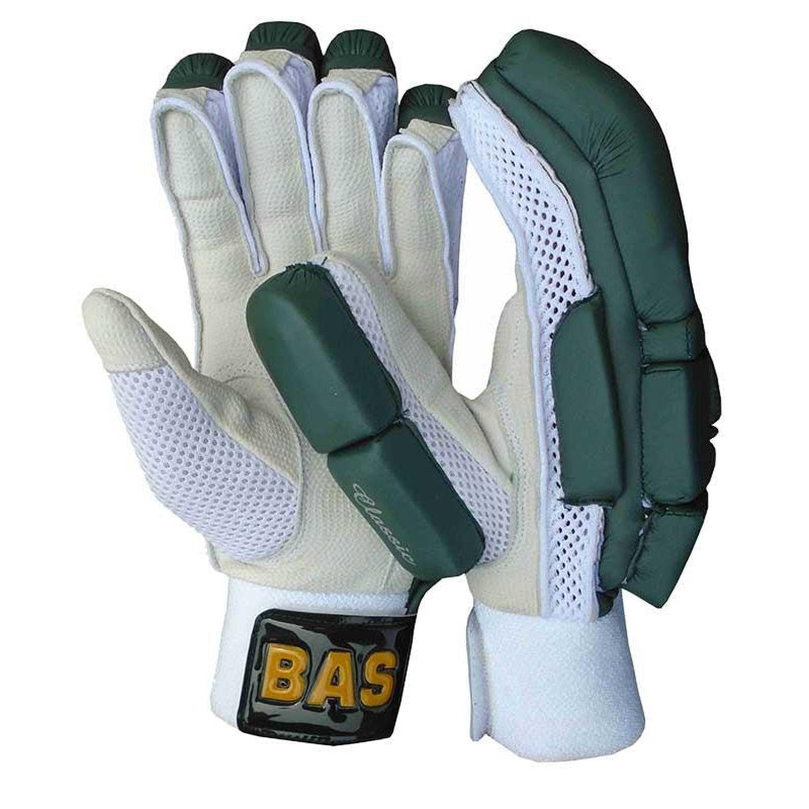 BAS Vintage Classic Batting Coloured Cricket Gloves - Senior Bottle Green