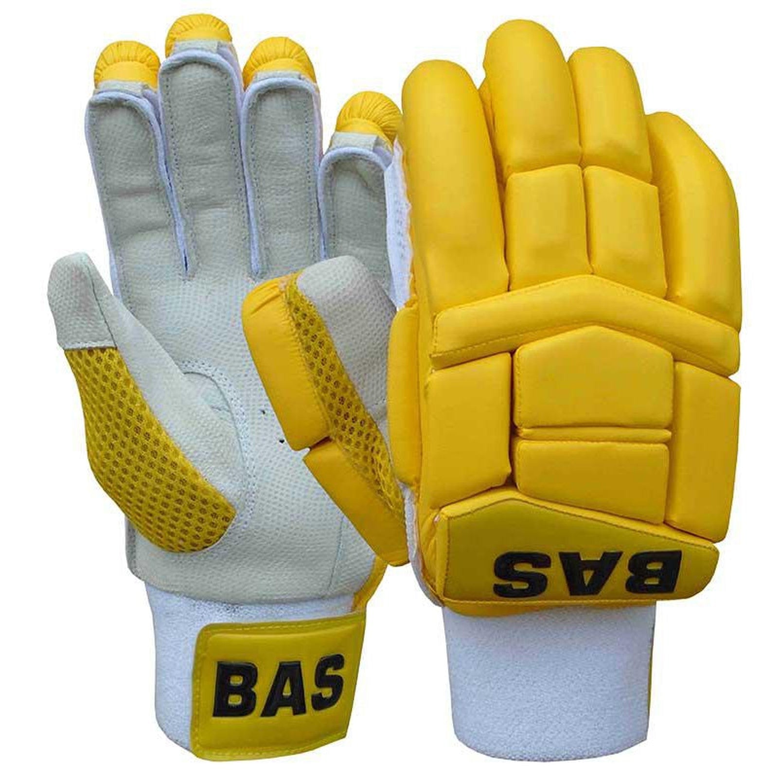 BAS Vintage Classic Batting Coloured Cricket Gloves - Senior Yellow