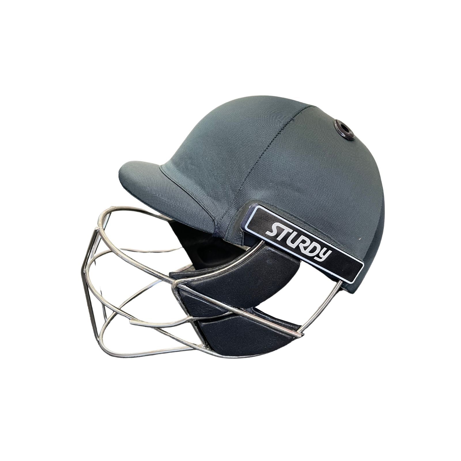 Sturdy Cheetah Green Steel Cricket Helmet - Senior