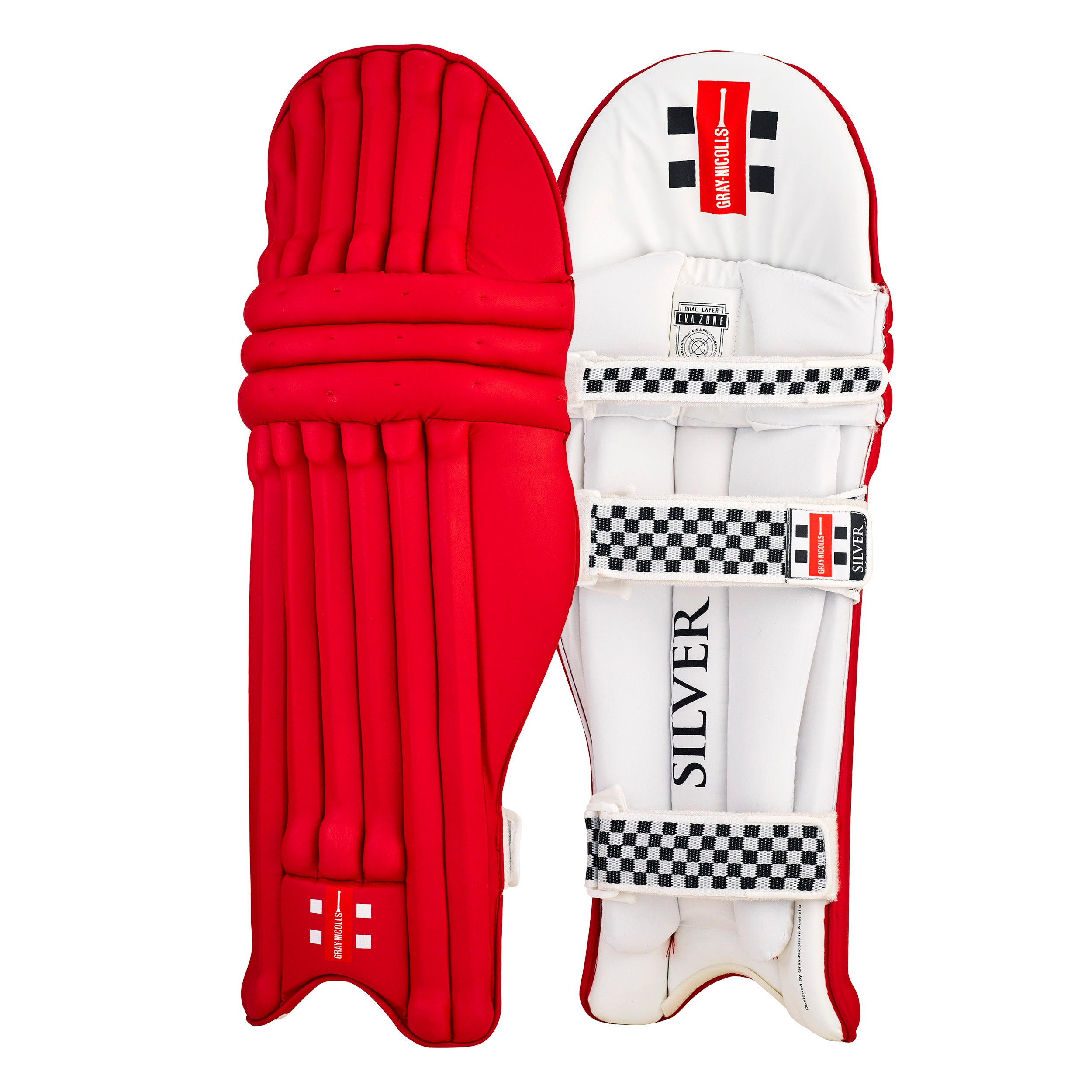Gray Nicolls Silver Batting Legguard Red - Adult