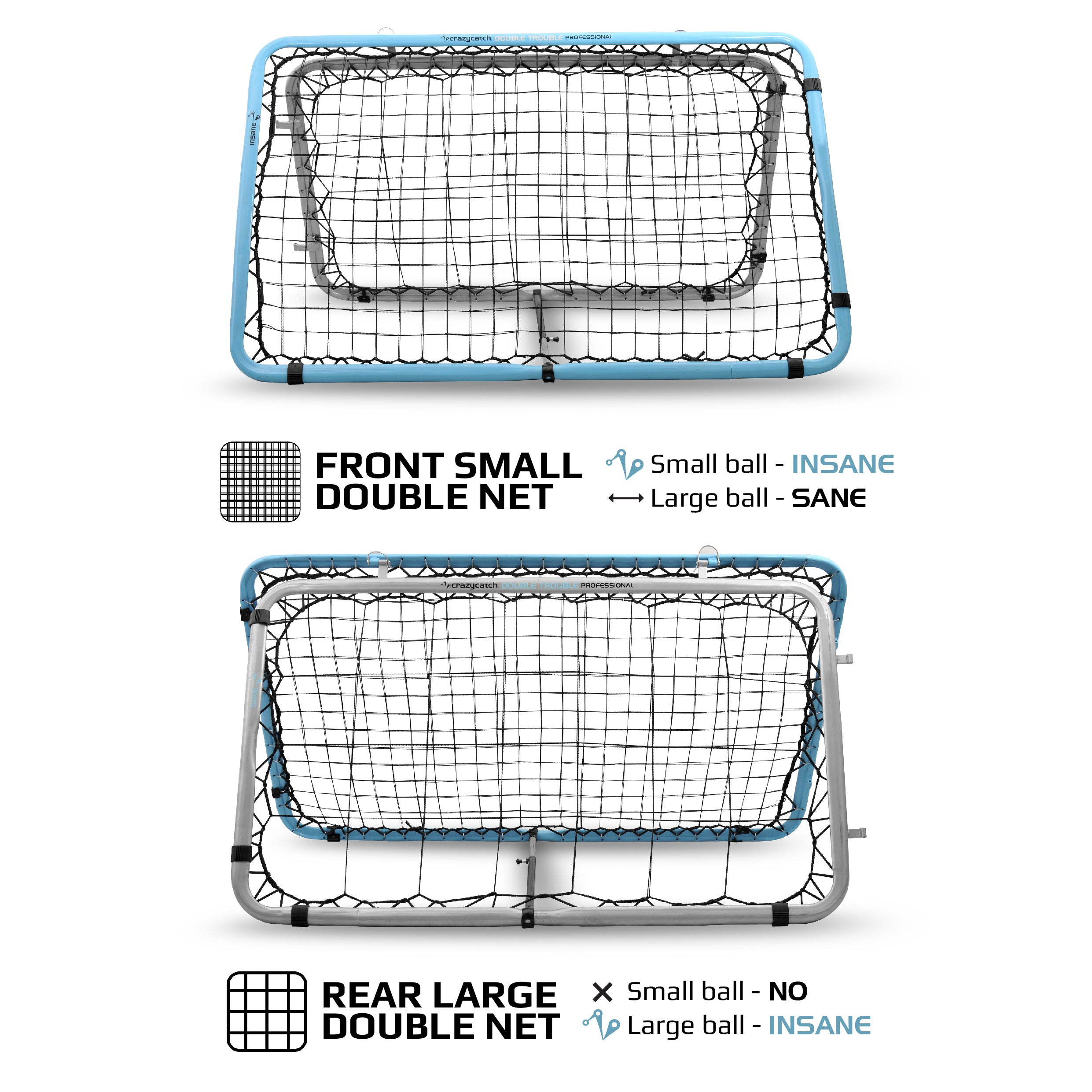 Crazy Catch Professional Double Trouble Rebounder Net