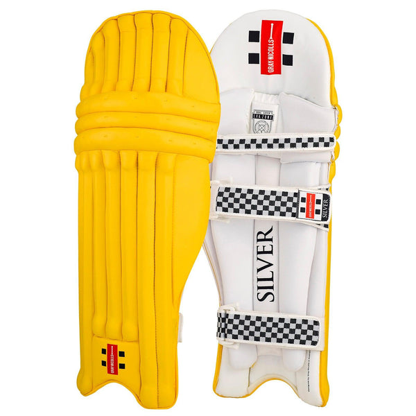 Gray Nicolls Silver Batting Legguard Yellow - Small Adult