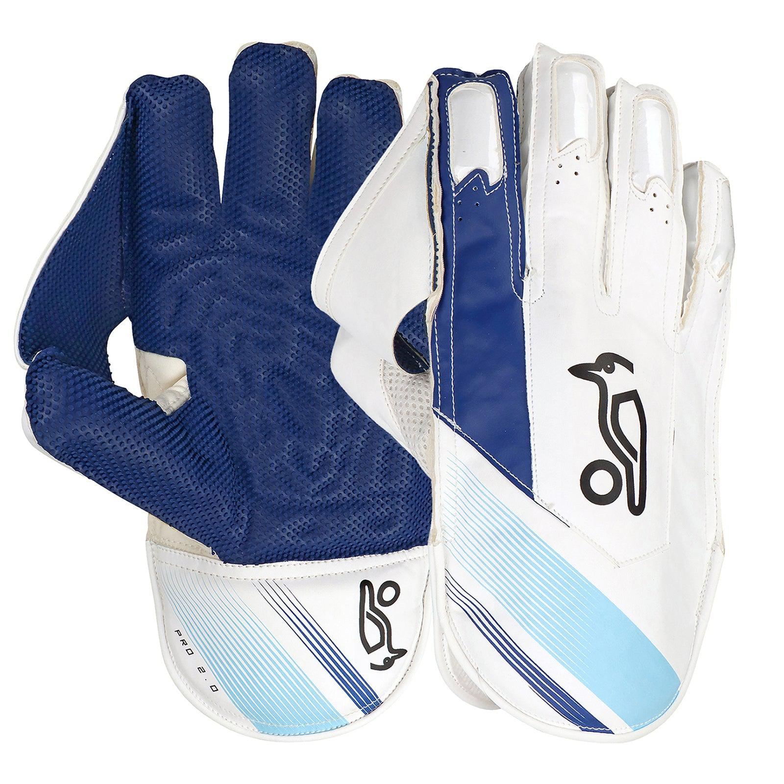 Kookaburra Pro 2.0 White / Blue Keeping Gloves - Senior