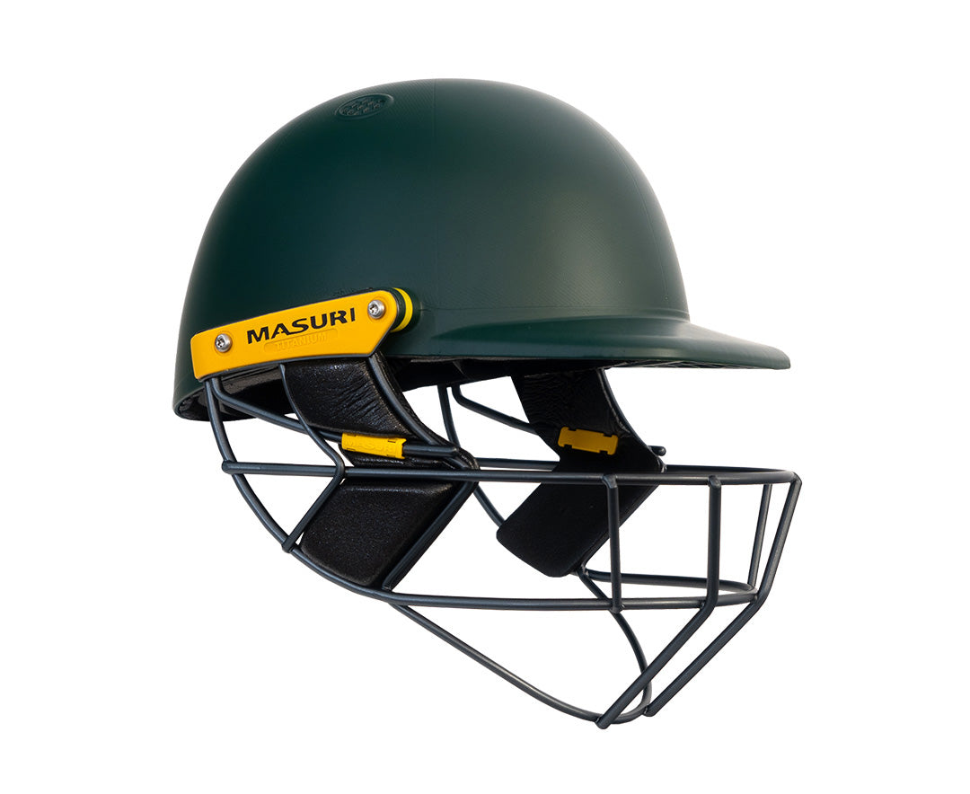 Masuri T Line Plus Titanium Grille Cricket Helmet - Senior Green