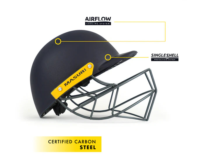 Masuri C Line Steel Grille Cricket Helmet - Senior Black