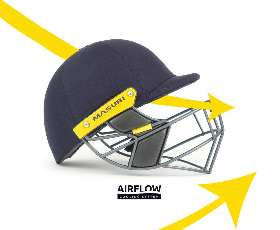 Masuri T Line Titanium Grille Cricket Helmet (With Neck Guard) - Junior Navy