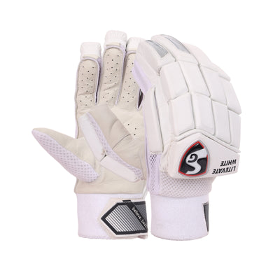 SG Litevate White Cricket Batting Gloves - Youth