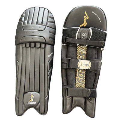 Sturdy Beast Coloured Batting Cricket Pads - Senior Black