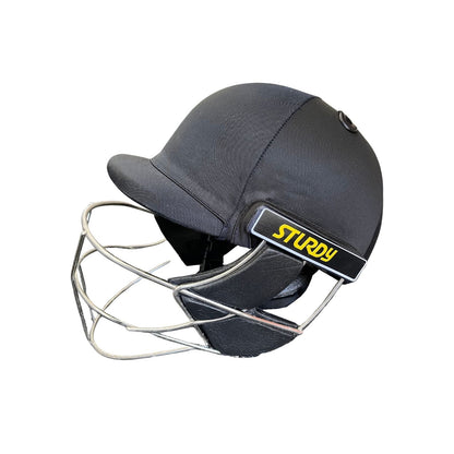 Sturdy Cheetah Black Steel Cricket Helmet - Senior