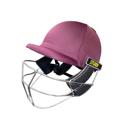 Sturdy Cheetah Maroon Steel Cricket Helmet - Senior