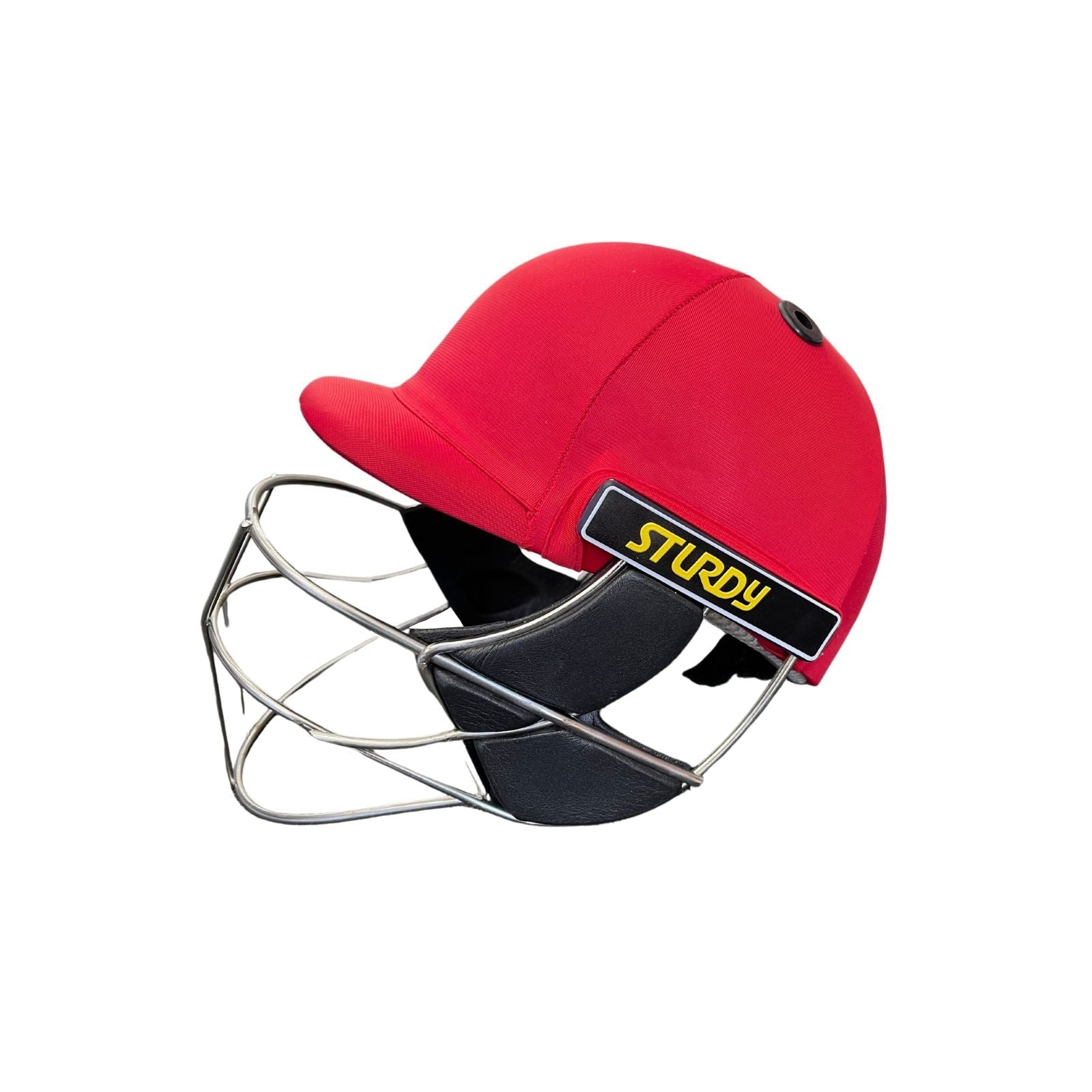 Sturdy Cheetah Red Steel Cricket Helmet - Senior