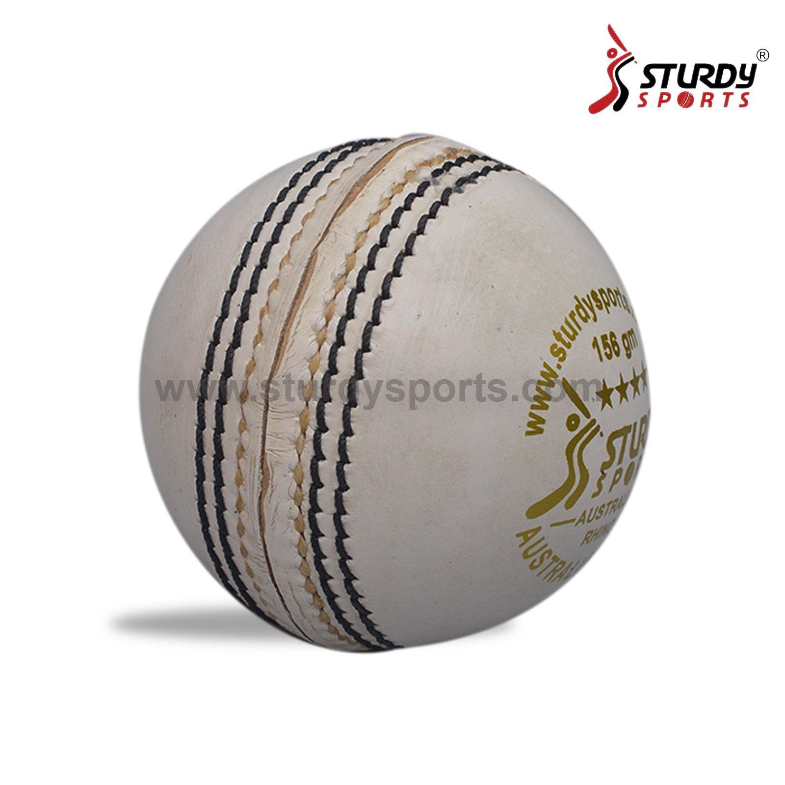 Sturdy Rhino Australian Leather White - 4 Piece Cricket Ball